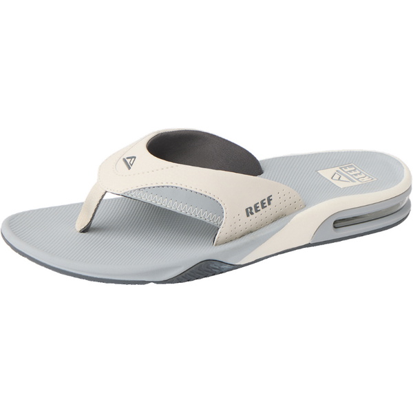 2026 Reef Mens Fanning Sandals CJ9044 - Light Grey / Grey / Blue